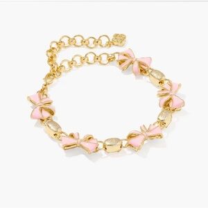 Kendra Scott x LoveShackFancy Bow Gold Delicate Chain Bracelet NEW
